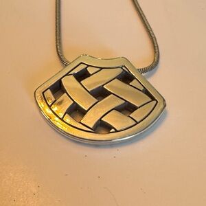 Brighton Silver Woven Pendant Necklace